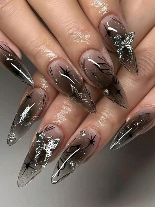 Black gothic nails
