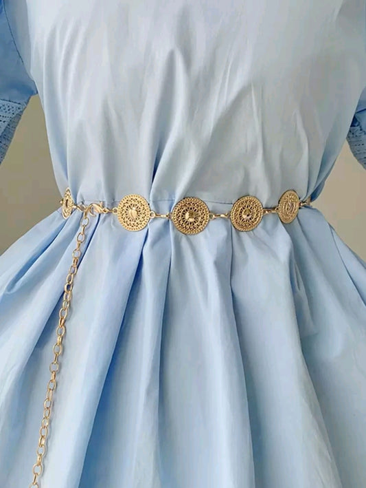 Round golden waist chain