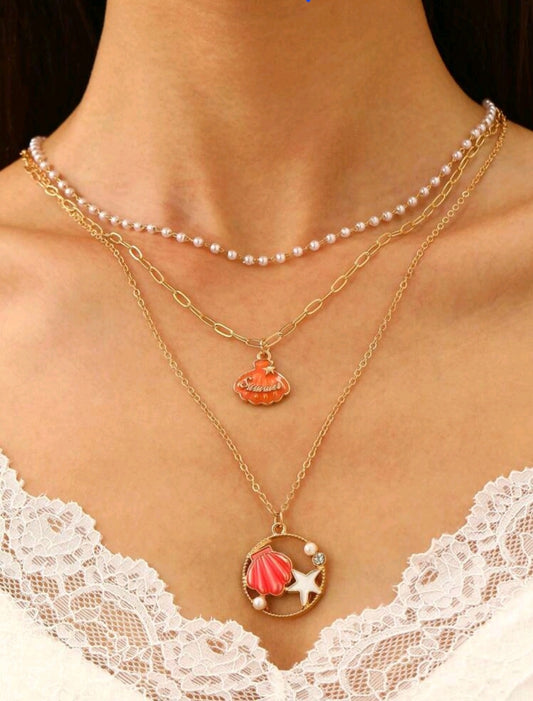 Beachy layered necklace